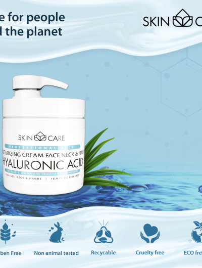 Mitrinošs un barojošs krēms sejai, kaklam un rikām ar hialuronskābi