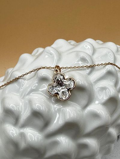 Apzeltīta ķēdīte ar Swarovski kristālu  